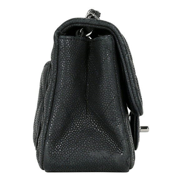Chanel Caviar Black Mini Bag Shoulder Matelasse Skin Chain Flap Single - Picture 1 of 14